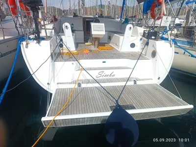 Salon of Simba, a Bavaria Cruiser 46 sailboat at Fethiye, Turkey