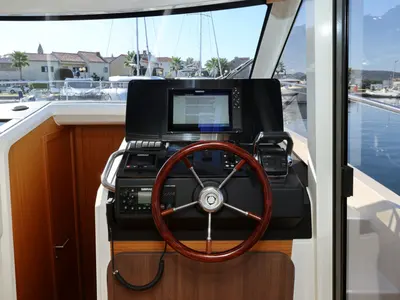 Cockpit of Vita Bella, a Greenline 39 yacht at Grad Biograd na Moru, Croatia
