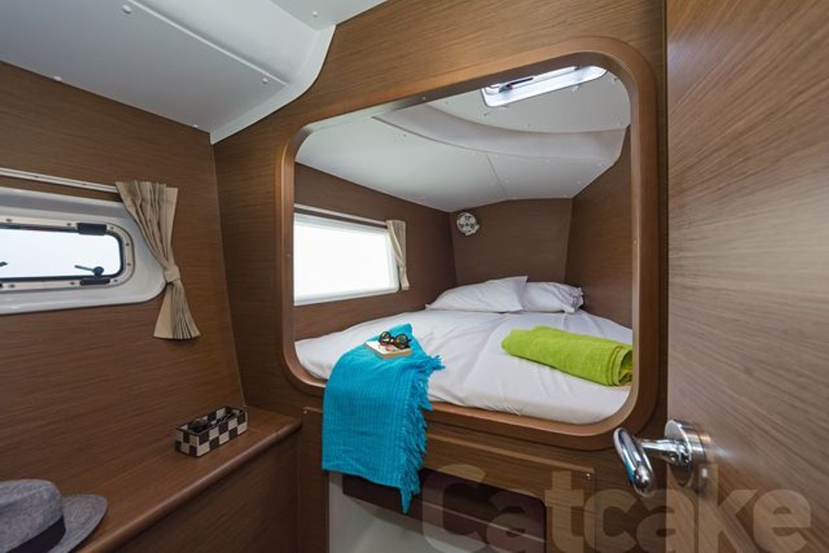 Cabin on Catcake, a Lagoon 380 S2 catamaran at Municipal Unit of Lefkada, Greece