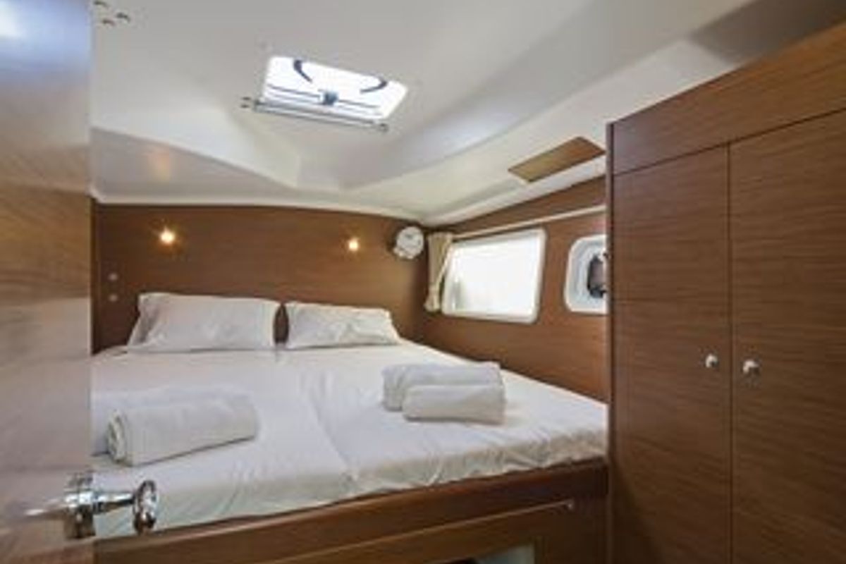 Cabin on Catcake, a Lagoon 380 S2 catamaran at Municipal Unit of Lefkada, Greece