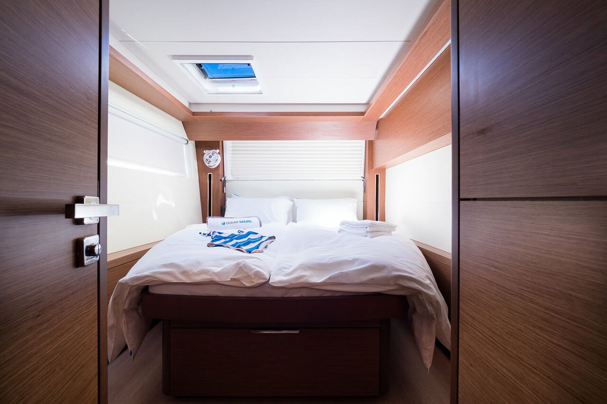 Cabin on Badi, a Lagoon 50 catamaran at Grad Kaštela, Croatia