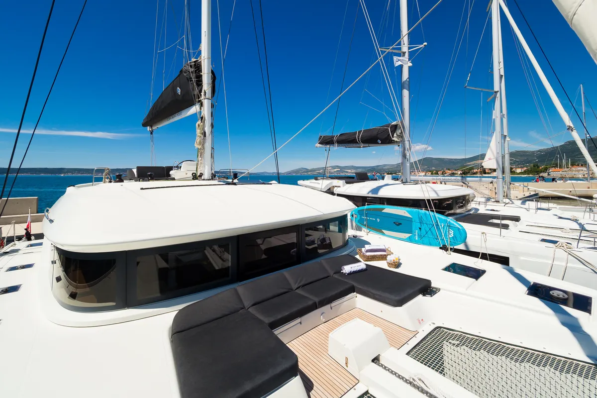 Cabin on Badi, a Lagoon 50 catamaran at Grad Kaštela, Croatia