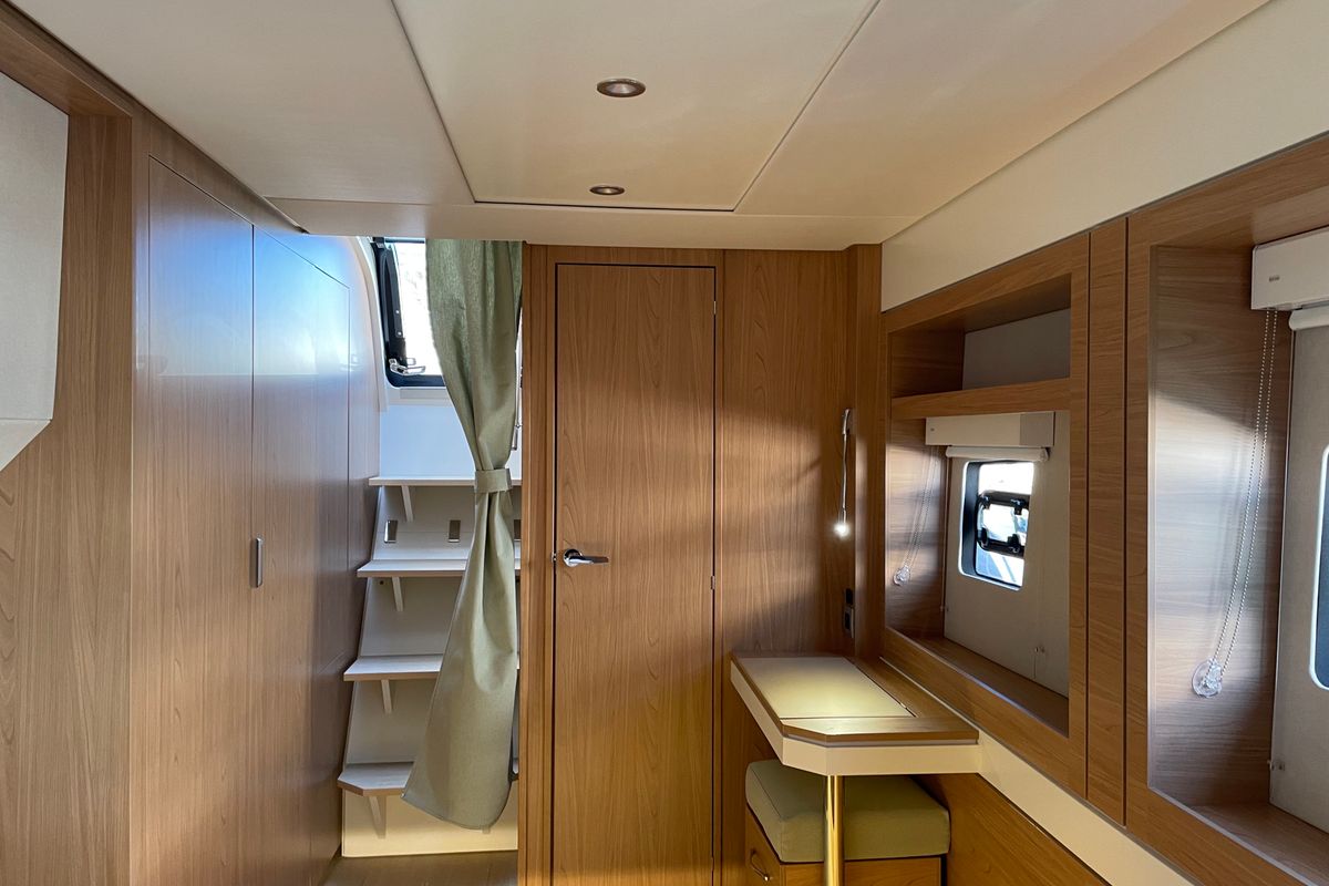 Cabin on Maia, a Bali 5.4 catamaran at Salerno, Italy