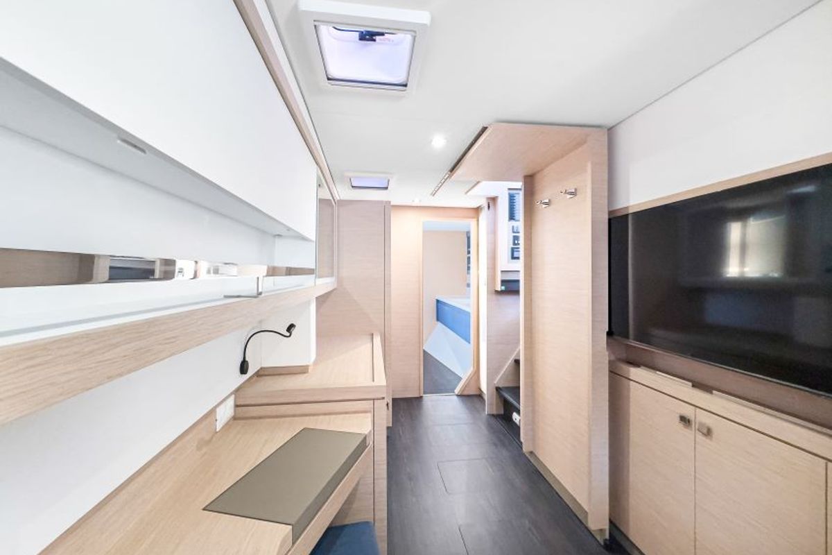 Cabin on La Bella Vita, a Fountaine Pajot Tanna 47 Maestro catamaran at Road Town, British Virgin Islands