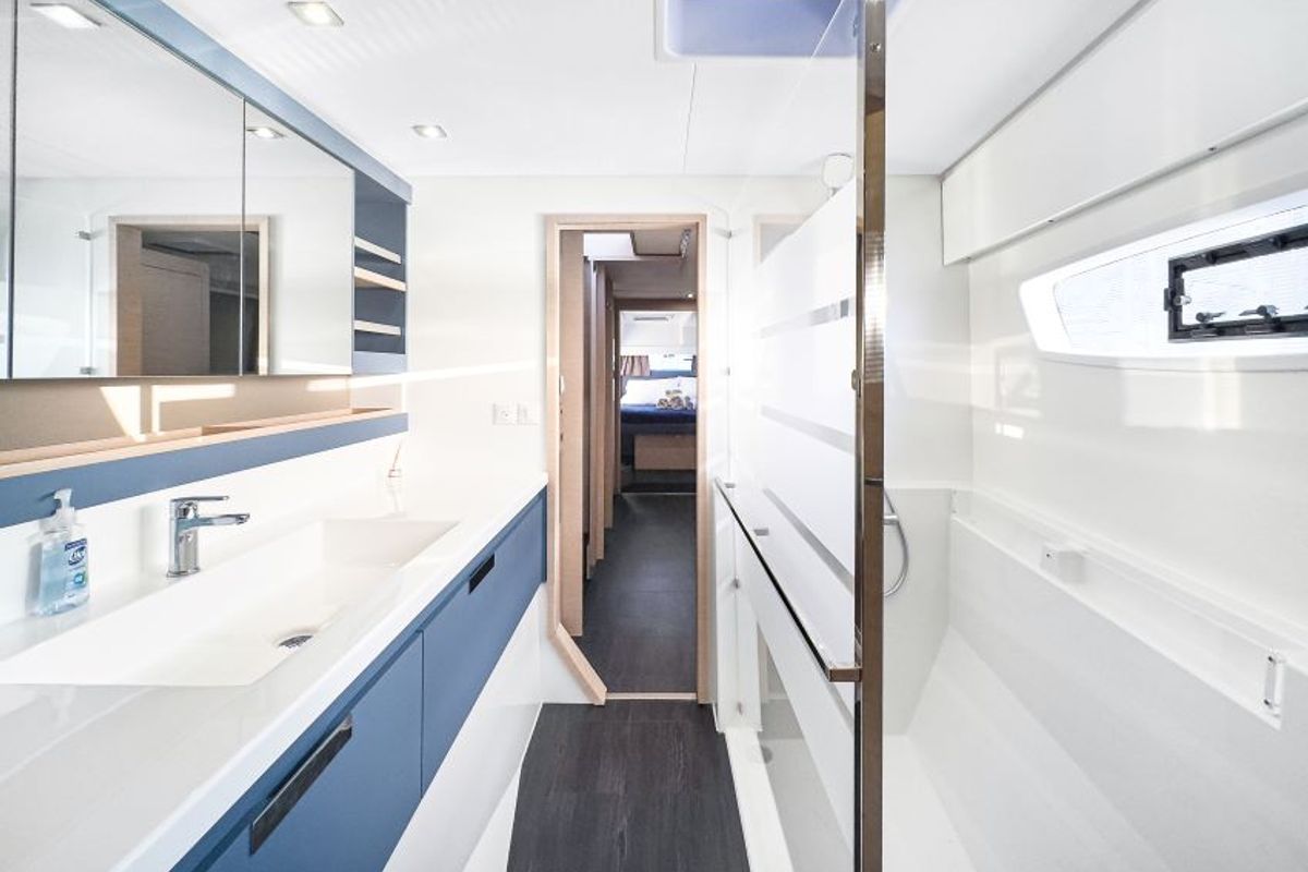Head on La Bella Vita, a Fountaine Pajot Tanna 47 Maestro catamaran at Road Town, British Virgin Islands
