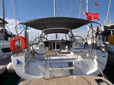 Cockpit of Dragut S, a Beneteau Oceanis 41.1 sailboat at Bodrum, Turkey