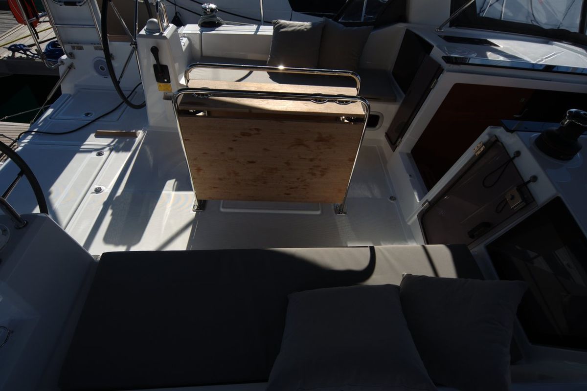 Deck of Dragut S, a Beneteau Oceanis 41.1 sailboat at Bodrum, Turkey