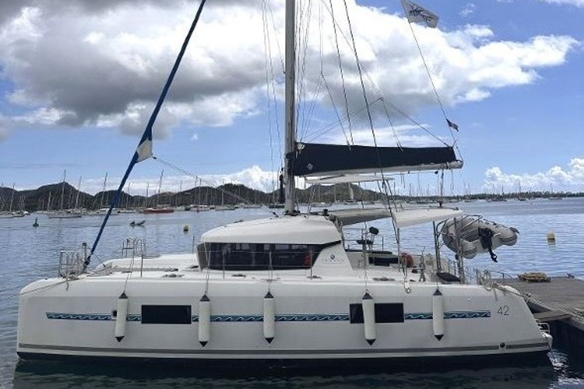 Exterior view of Martine, a Lagoon 42 catamaran at Alameda, United States