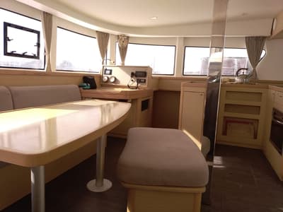 Salon of Martine, a Lagoon 42 catamaran at Alameda, United States