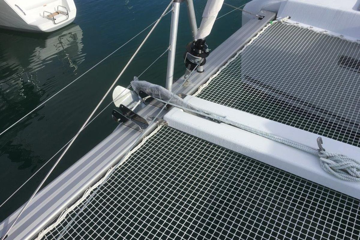Deck of Martine, a Lagoon 42 catamaran at Alameda, United States