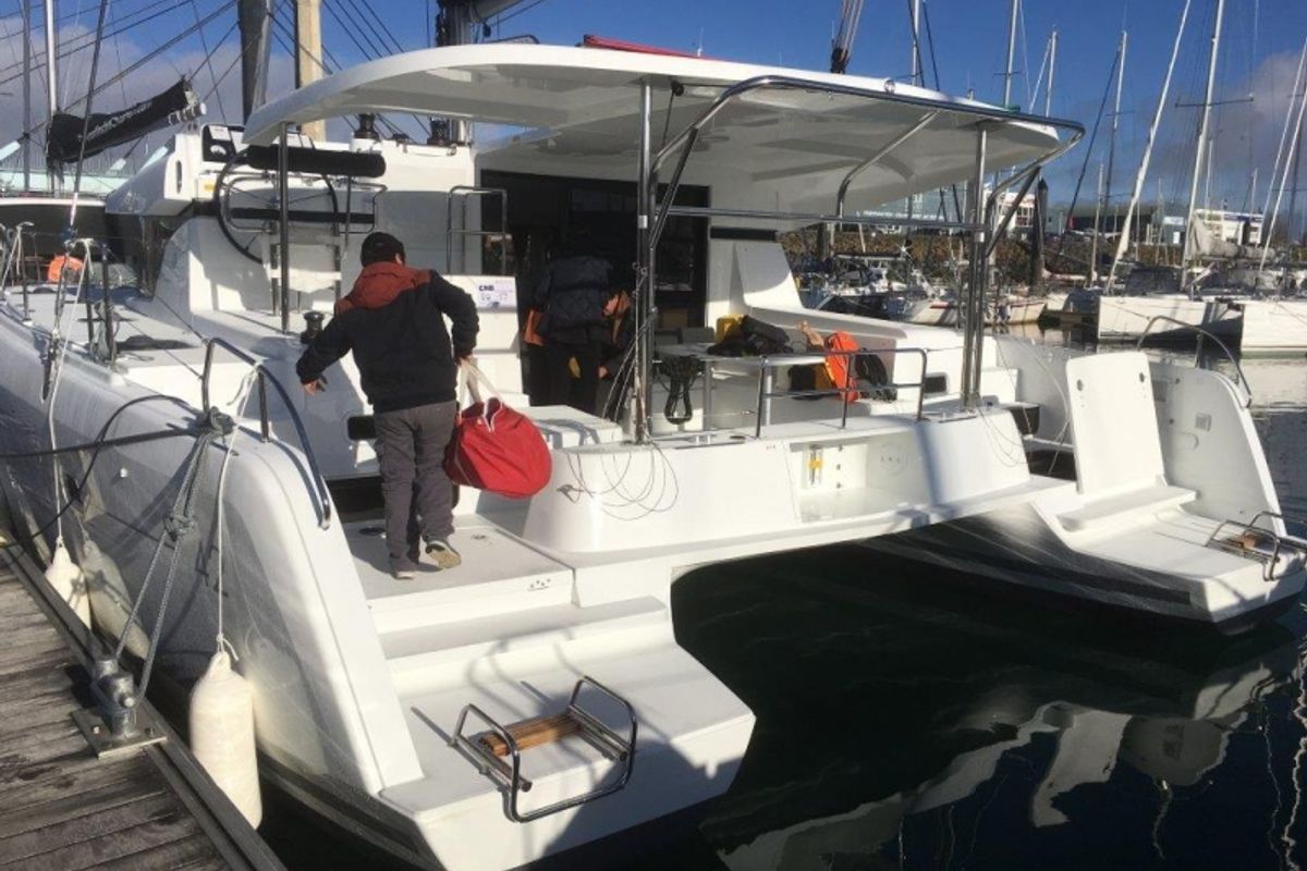 Exterior view of Martine, a Lagoon 42 catamaran at Alameda, United States