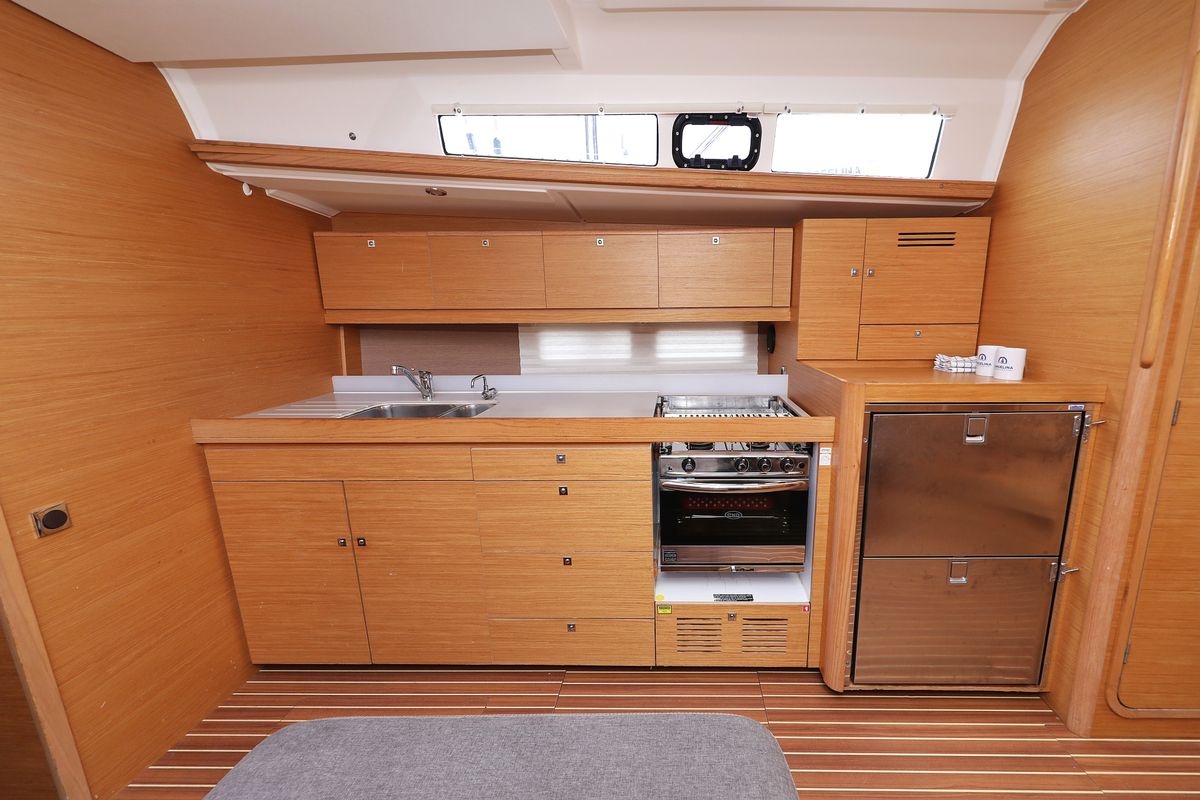 Galley of Chuck, a Dufour 460 GL sailboat at Grad Vodice, Croatia