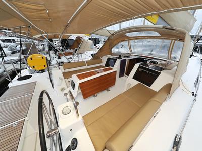 Cockpit of Chuck, a Dufour 460 GL sailboat at Grad Vodice, Croatia