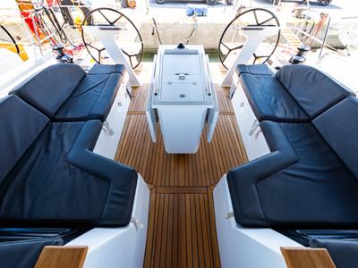 Deck of Atman, a Beneteau Oceanis 51.1 sailboat at Municipal Unit of Lefkada, Greece