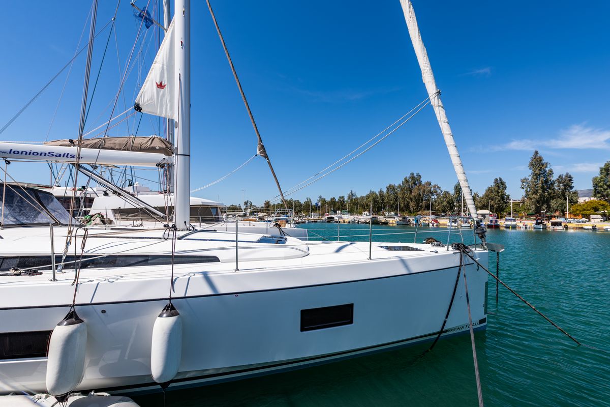 Exterior view of Atman, a Beneteau Oceanis 51.1 sailboat at Municipal Unit of Lefkada, Greece