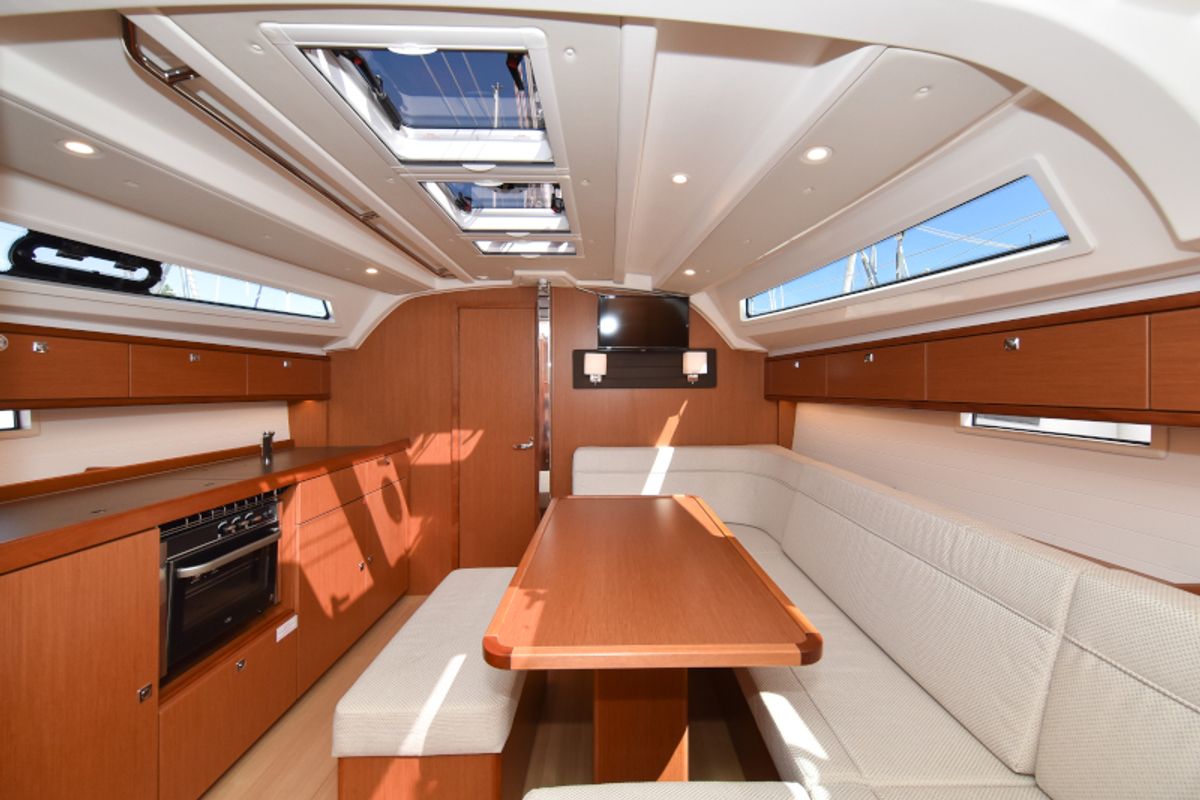 Salon of Nixie, a Bavaria Cruiser 41 sailboat at Zadar, Croatia