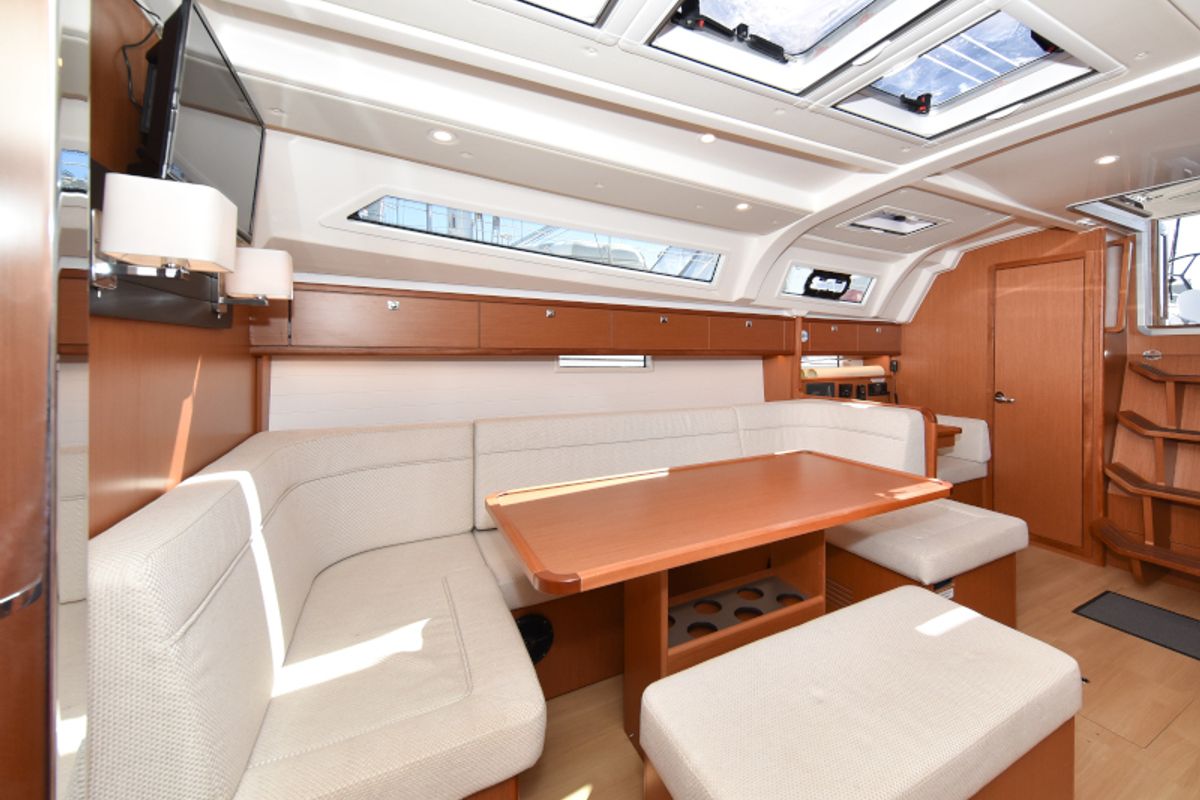 Salon of Nixie, a Bavaria Cruiser 41 sailboat at Zadar, Croatia