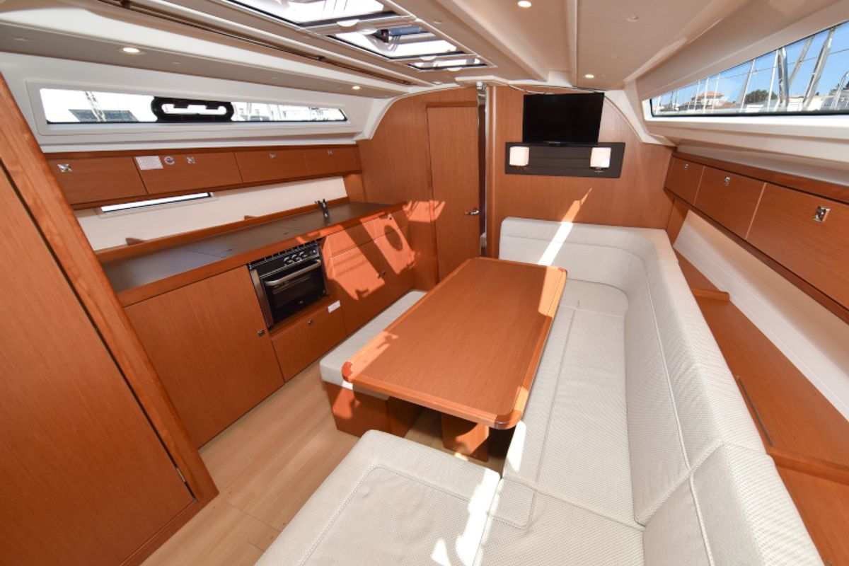 Salon of Nixie, a Bavaria Cruiser 41 sailboat at Zadar, Croatia