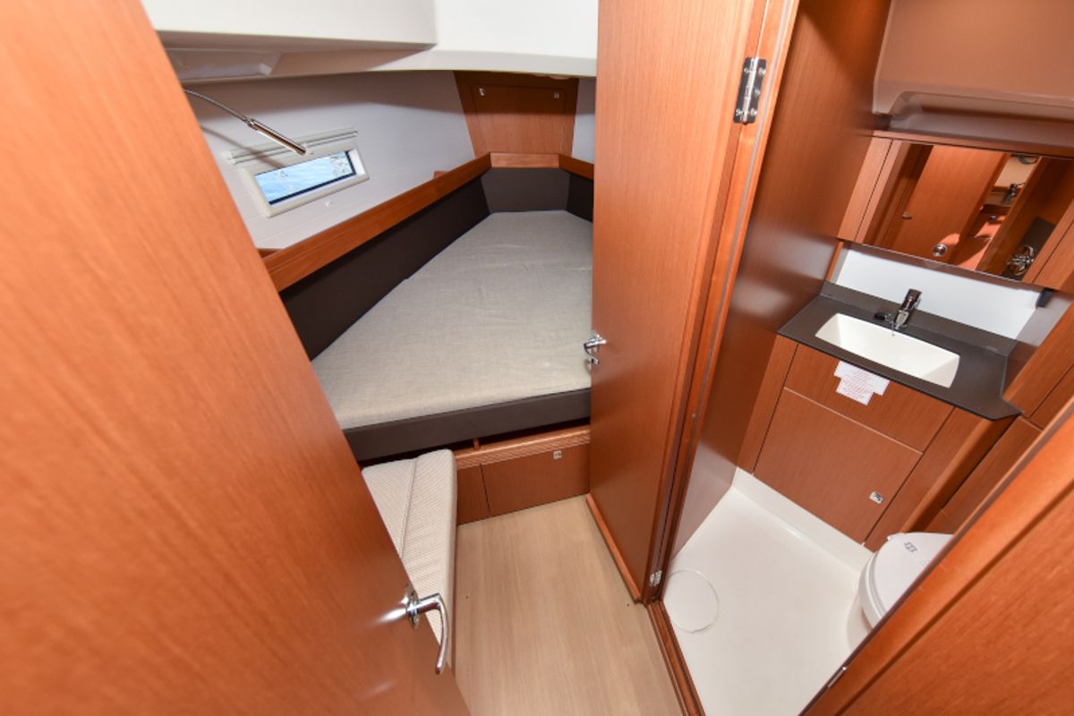 Cabin on Nixie, a Bavaria Cruiser 41 sailboat at Zadar, Croatia