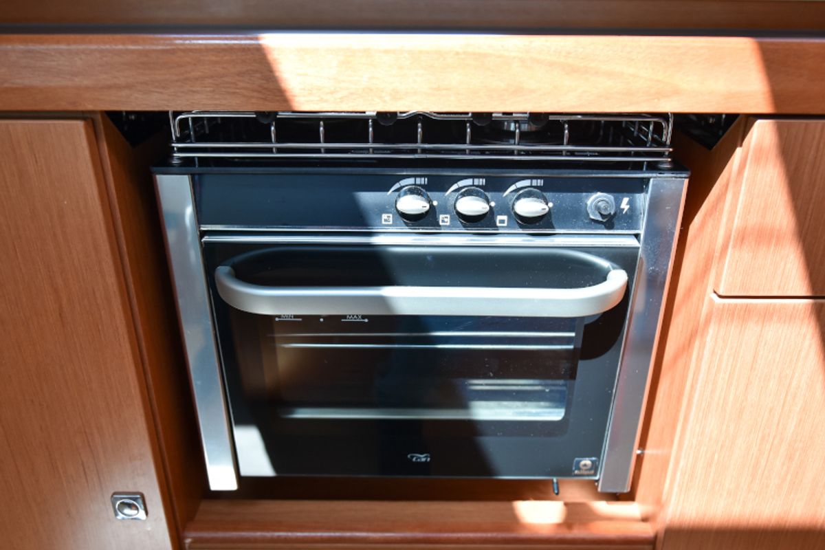 Galley of Nixie, a Bavaria Cruiser 41 sailboat at Zadar, Croatia