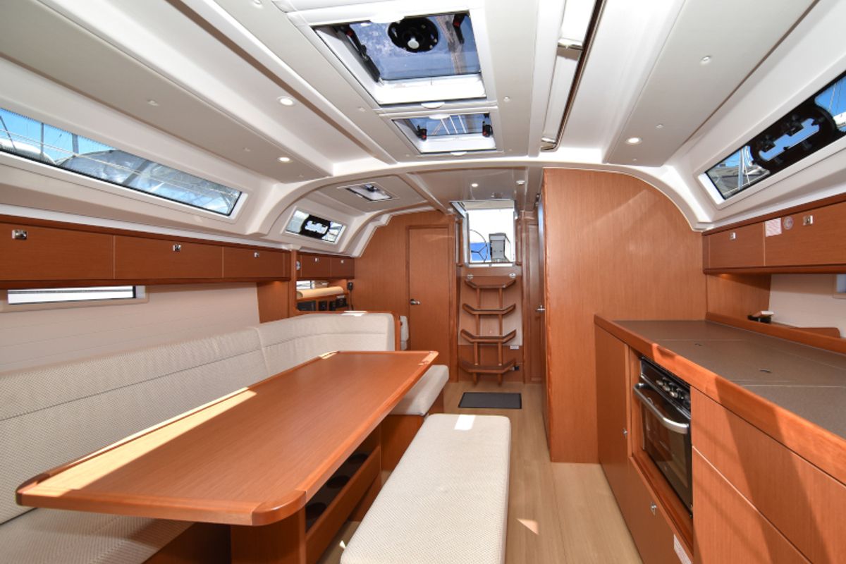 Salon of Nixie, a Bavaria Cruiser 41 sailboat at Zadar, Croatia