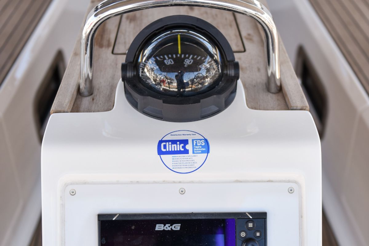 Cockpit of Nixie, a Bavaria Cruiser 41 sailboat at Zadar, Croatia