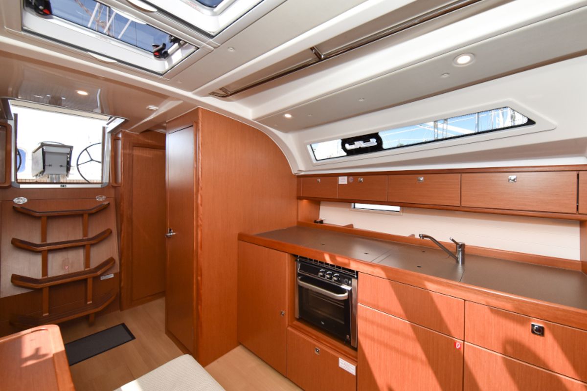 Galley of Nixie, a Bavaria Cruiser 41 sailboat at Zadar, Croatia