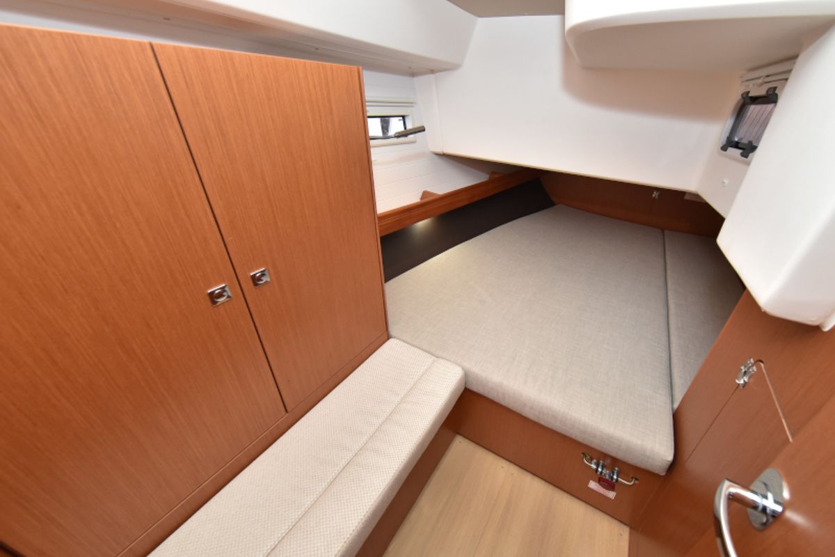 Cabin on Nixie, a Bavaria Cruiser 41 sailboat at Zadar, Croatia