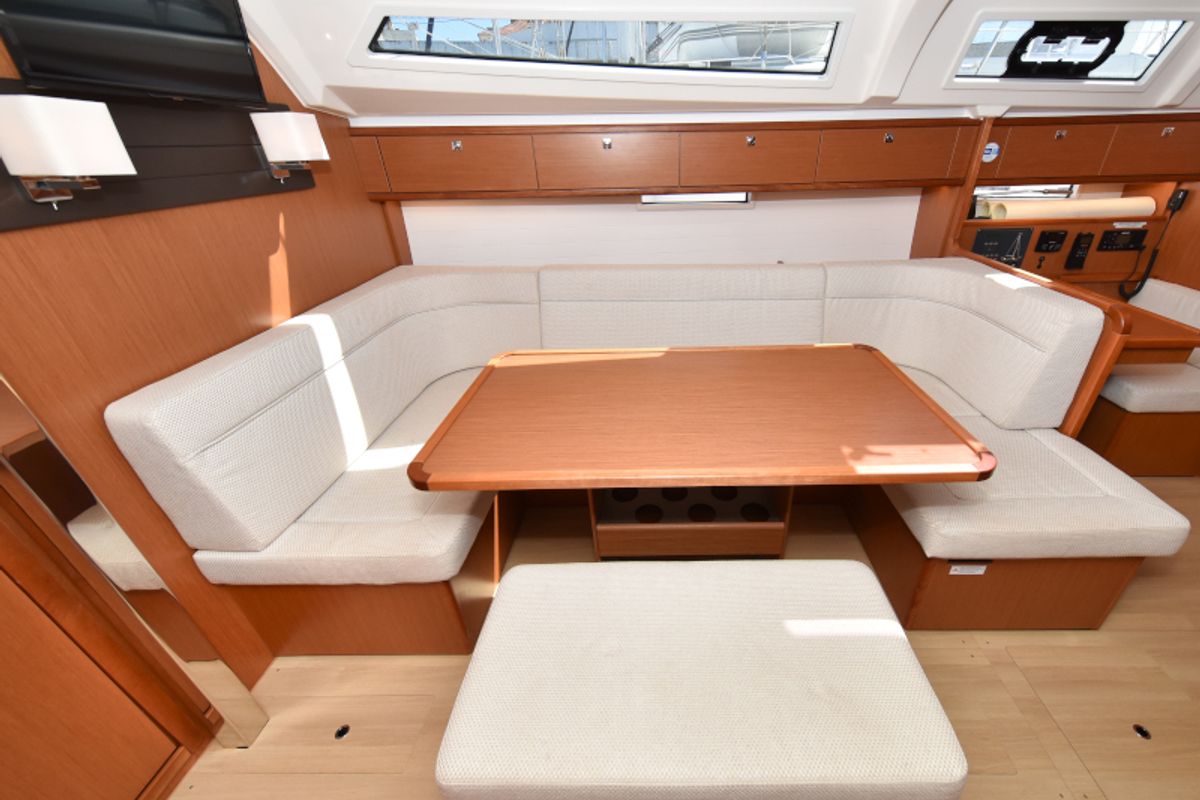 Salon of Nixie, a Bavaria Cruiser 41 sailboat at Zadar, Croatia