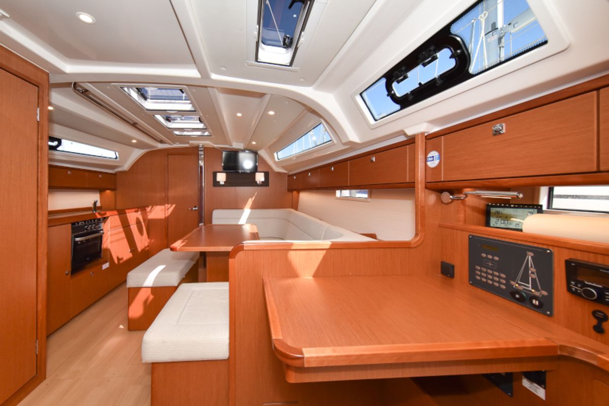 Salon of Nixie, a Bavaria Cruiser 41 sailboat at Zadar, Croatia