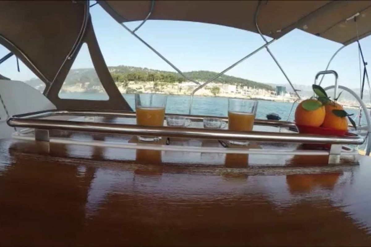 Deck of P & B, a Elan Impression 50 sailboat at Split, Croatia