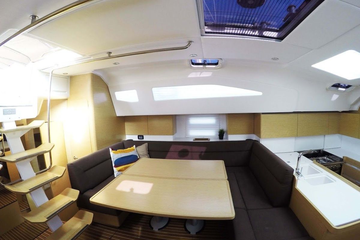 Salon of P & B, a Elan Impression 50 sailboat at Split, Croatia