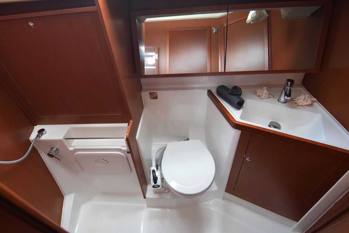 Head on Norma, a Beneteau Oceanis 41.1 sailboat at Athens, Greece