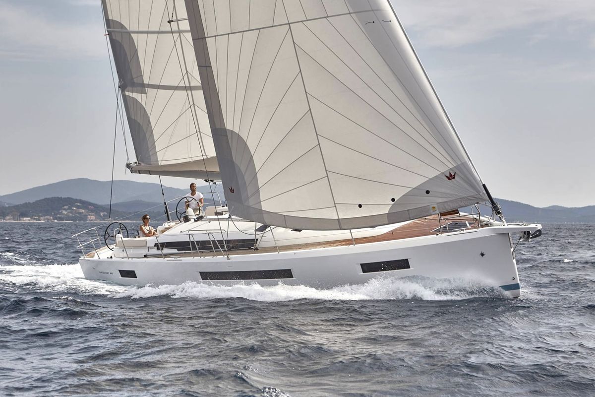 Exterior view of Don Carlo, a Jeanneau Sun Odyssey 490 sailboat at Rodi Garganico, Italy