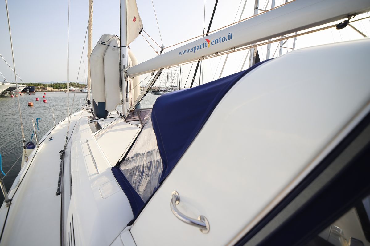 Deck of Zagara - Comfort Line, a Beneteau Oceanis 51.1 sailboat at Olbia, Italy