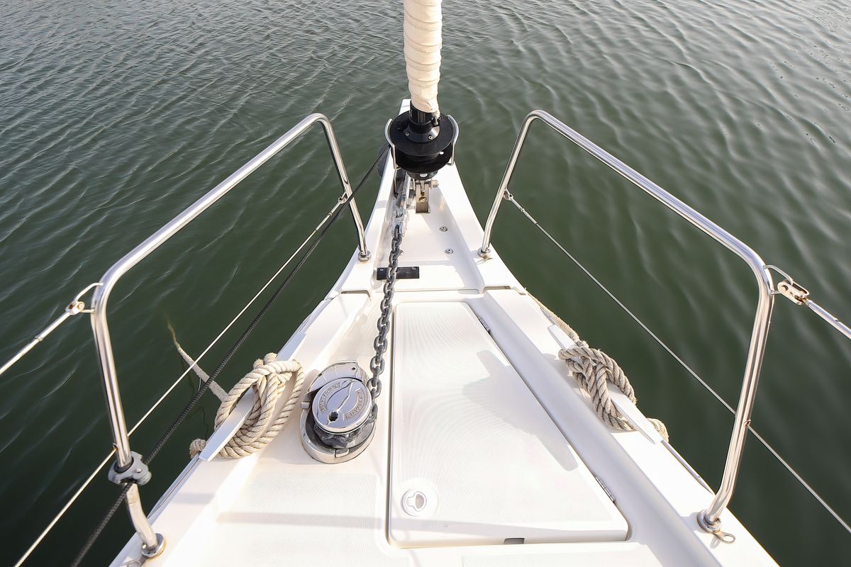 Deck of Zagara - Comfort Line, a Beneteau Oceanis 51.1 sailboat at Olbia, Italy