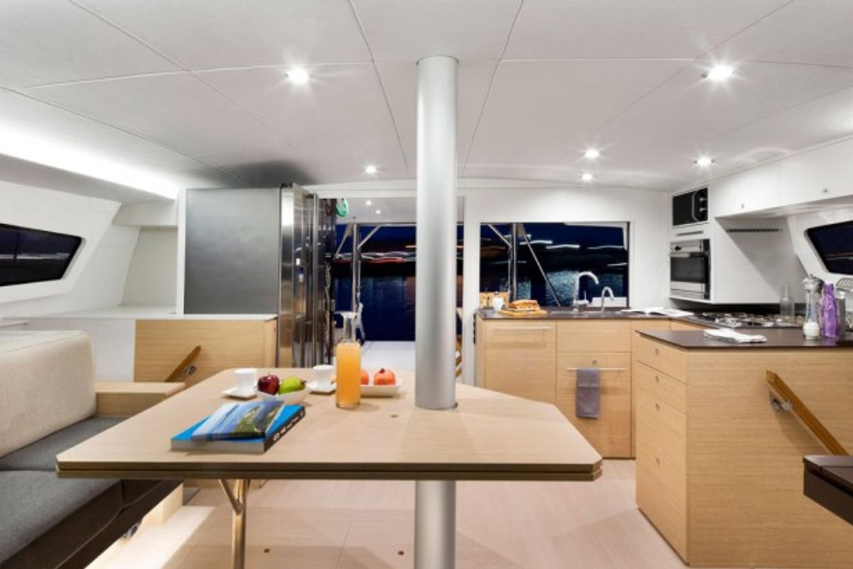 Galley of Grande Amore, a Bali 4.5 catamaran at Punat, Croatia