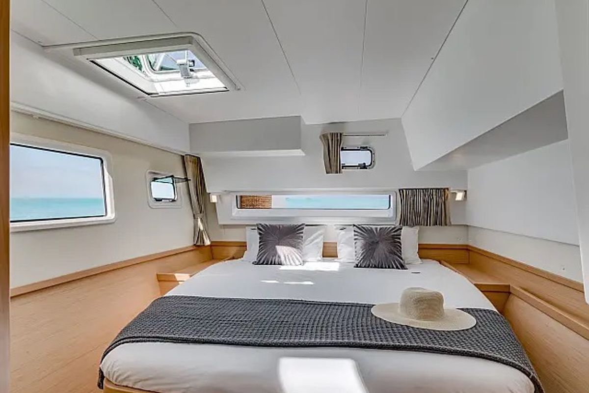 Cabin on Amfitrite, a Lagoon 42 catamaran at Grad Trogir, Croatia