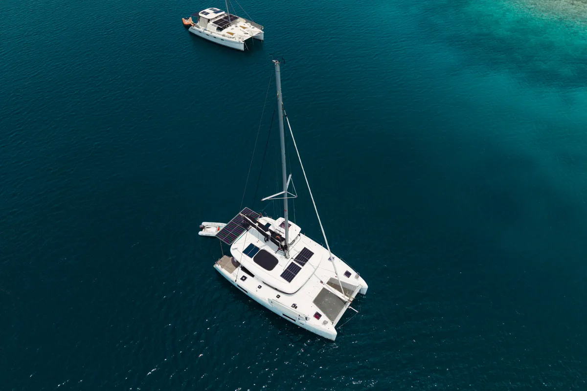 Exterior view of Spisea, a Lagoon 42 catamaran at San Blas, Panama
