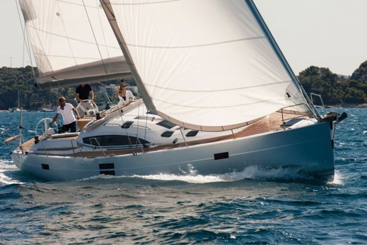Exterior view of April, a Elan Impression 50 sailboat at Pirovac, Croatia