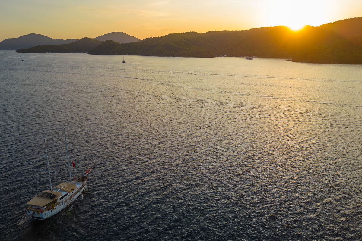 Exterior view of Flores, a Gulet Gulet gulet at Fethiye, Turkey