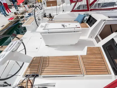 Deck of Nemo, a Beneteau Oceanis 46.1 sailboat at Općina Medulin, Croatia