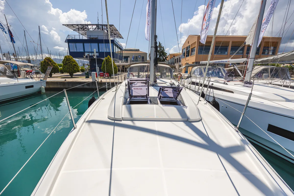 Deck of Ellaida Built 2019, a Beneteau Oceanis 46.1 sailboat at Municipal Unit of Lefkada, Greece
