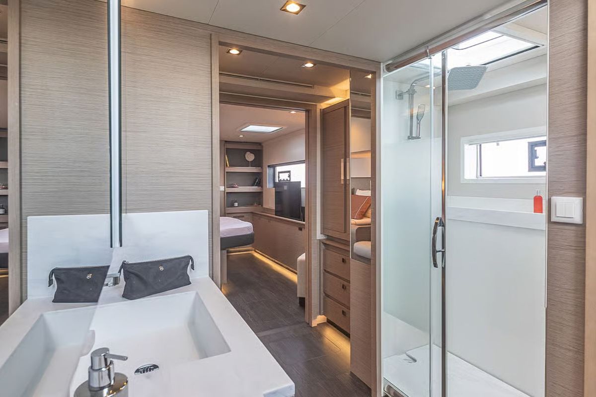Head on Premium, a Fountaine Pajot Samana 59 catamaran at Palermo, Italy