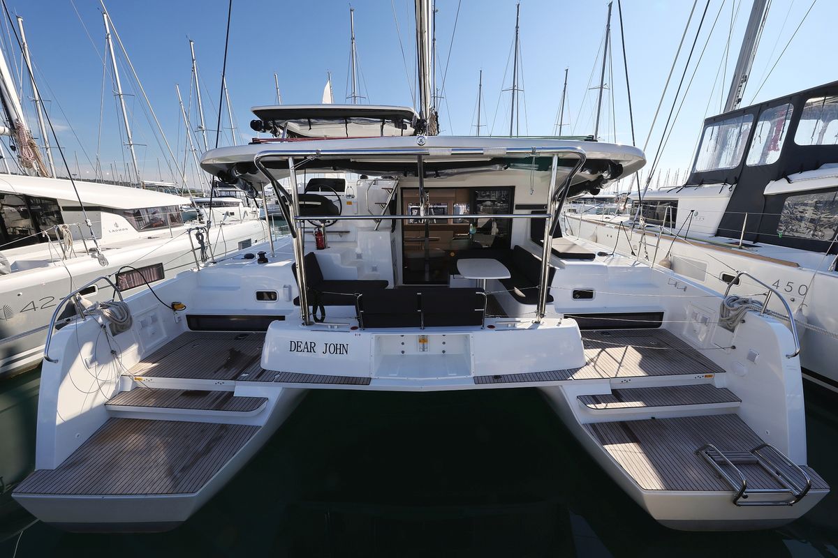 Exterior view of DEAR JOHN, a Lagoon 42 catamaran at Općina Sukošan, Croatia