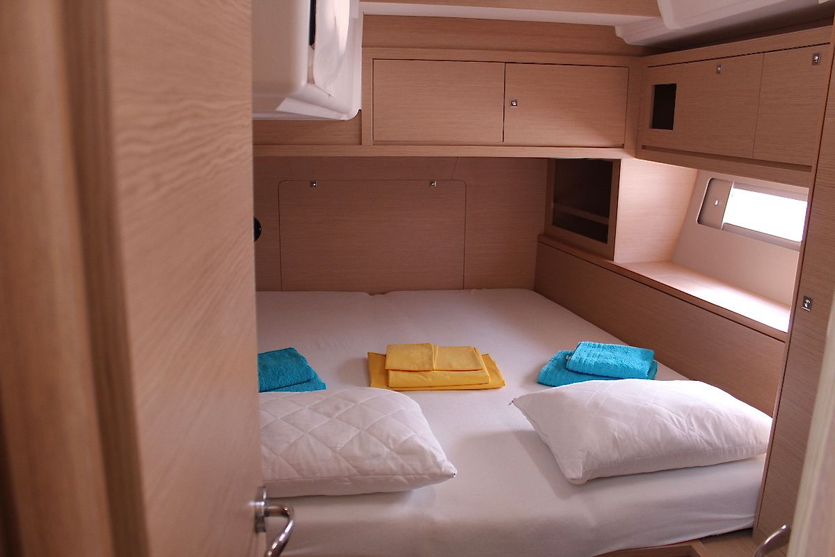 Cabin on Why Not 18, a Dufour 530 sailboat at Municipal Unit of Lefkada, Greece