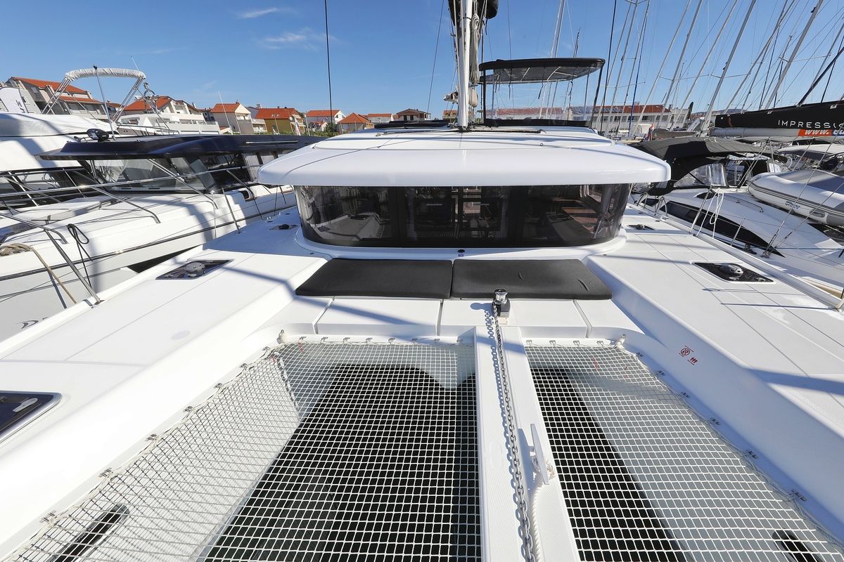 Deck of Sail la Vie, a Lagoon 42 catamaran at Pirovac, Croatia