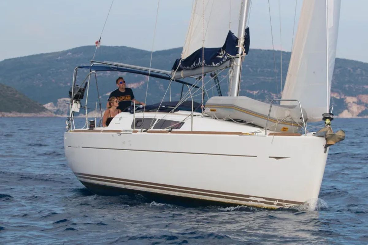 Exterior view of Eleni, a Jeanneau Sun Odyssey 33i sailboat at Pylaros Municipal Unit, Greece