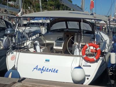 Cockpit of Anfitrite, a Bavaria Cruiser 46 sailboat at Marsala, Italy