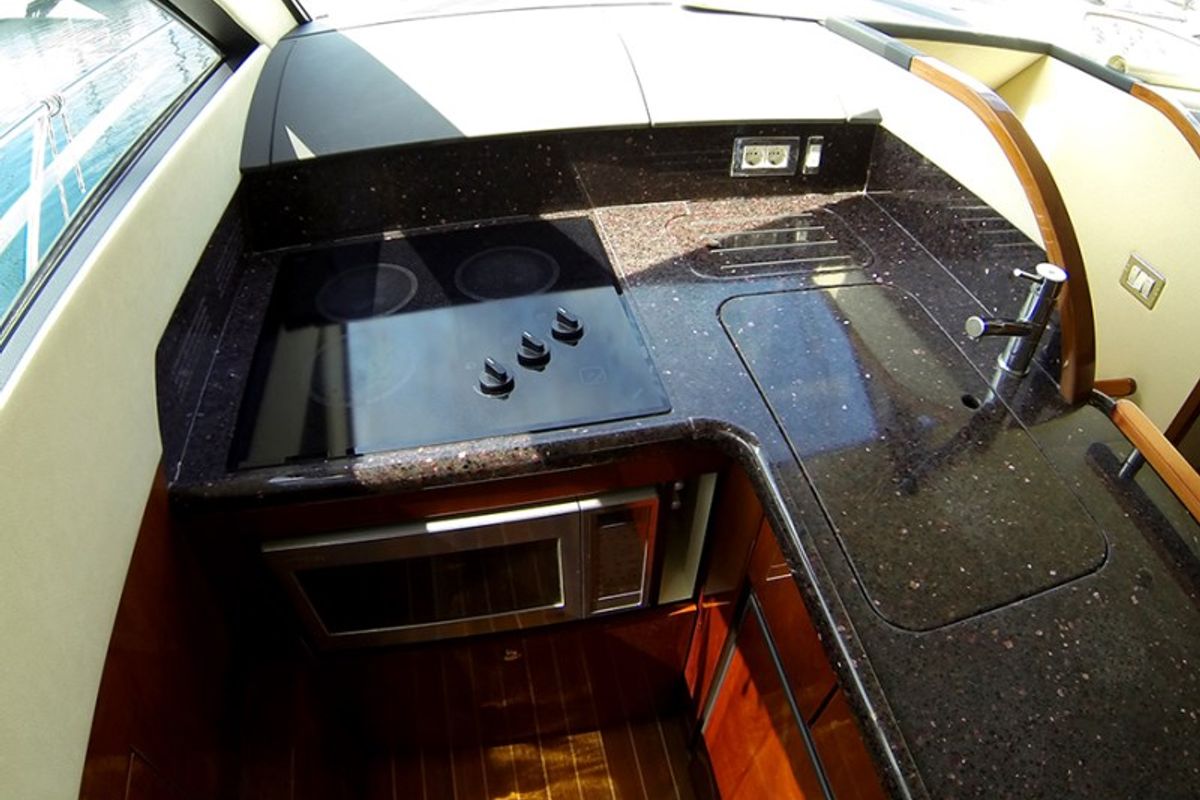 Galley of Luna IV, a Fairline Boats Fairline Phantom 50 yacht at Grad Šibenik, Croatia